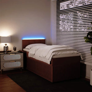 Κρεβάτι Boxspring με Στρώμα Ροζ 90x190 εκ. Βελούδινο - Pakobazaar