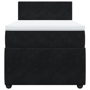 Κρεβάτι Boxspring με Στρώμα Μαύρο 90x200 εκ. Βελούδινο - Pakobazaar