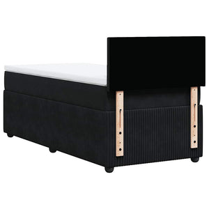 Κρεβάτι Boxspring με Στρώμα Μαύρο 90x200 εκ. Βελούδινο - Pakobazaar