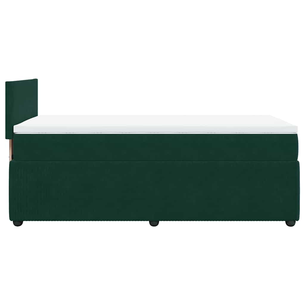 Κρεβάτι Boxspring με Στρώμα Σκούρο Πράσινο 90x200 εκ. Βελούδινο - Pakobazaar
