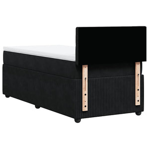 Κρεβάτι Boxspring με Στρώμα Μαύρο 90x200 εκ. Βελούδινο - Pakobazaar