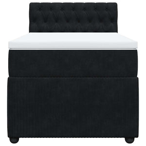 Κρεβάτι Boxspring με Στρώμα Μαύρο 90x200 εκ. Βελούδινο - Pakobazaar