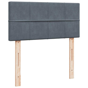 Κρεβάτι Boxspring με Στρώμα Σκούρο Γκρι 90x200 εκ. Βελούδινο - Pakobazaar