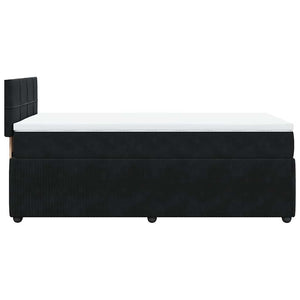 Κρεβάτι Boxspring με Στρώμα Μαύρο 90x200 εκ. Βελούδινο - Pakobazaar