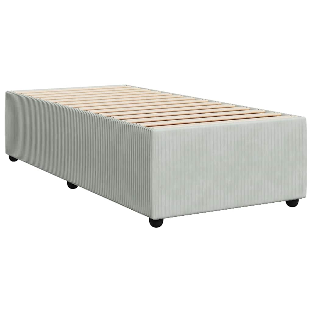 Κρεβάτι Boxspring με Στρώμα Ανοιχτό Γκρι 100x200 εκ. Βελούδινο