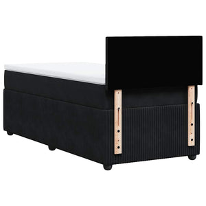 Κρεβάτι Boxspring με Στρώμα Μαύρο 100x200 εκ. Βελούδινο