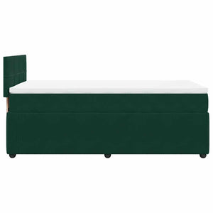 Κρεβάτι Boxspring με Στρώμα Σκούρο Πράσινο 100x200εκ. Βελούδινο