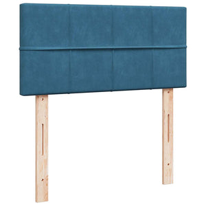 Κρεβάτι Boxspring με Στρώμα Μπλε 100x200 εκ. Βελούδινο - Pakobazaar