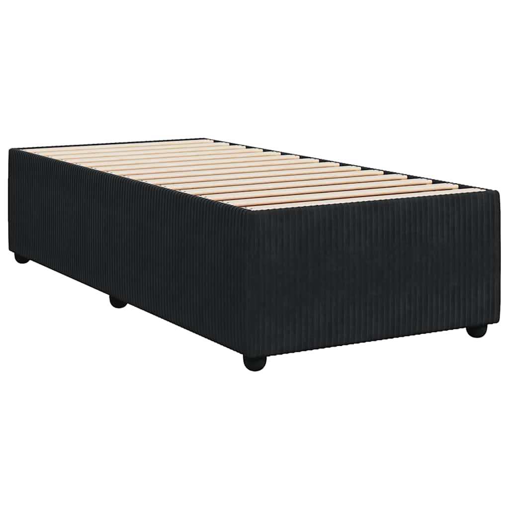 Κρεβάτι Boxspring με Στρώμα Μαύρο 100x200 εκ. Βελούδινο - Pakobazaar
