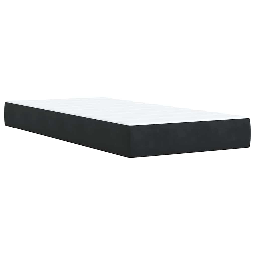 Κρεβάτι Boxspring με Στρώμα Μαύρο 100x200 εκ. Βελούδινο - Pakobazaar