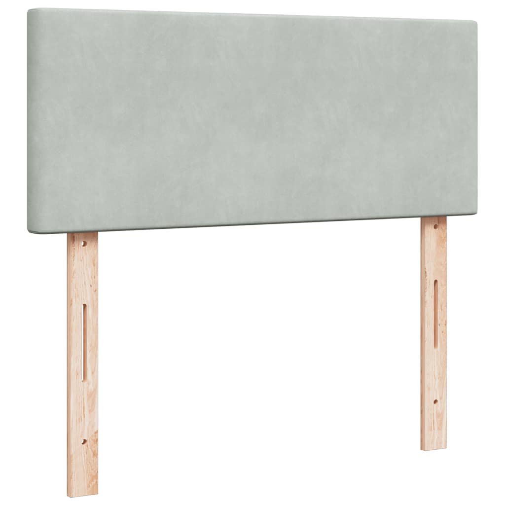 Κρεβάτι Boxspring με Στρώμα Ανοιχτό Γκρι 120x190 εκ. Βελούδινο - Pakobazaar