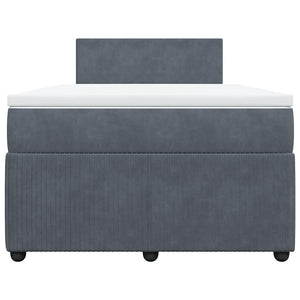 Κρεβάτι Boxspring με Στρώμα Σκούρο Γκρι 120x190 εκ. Βελούδινο