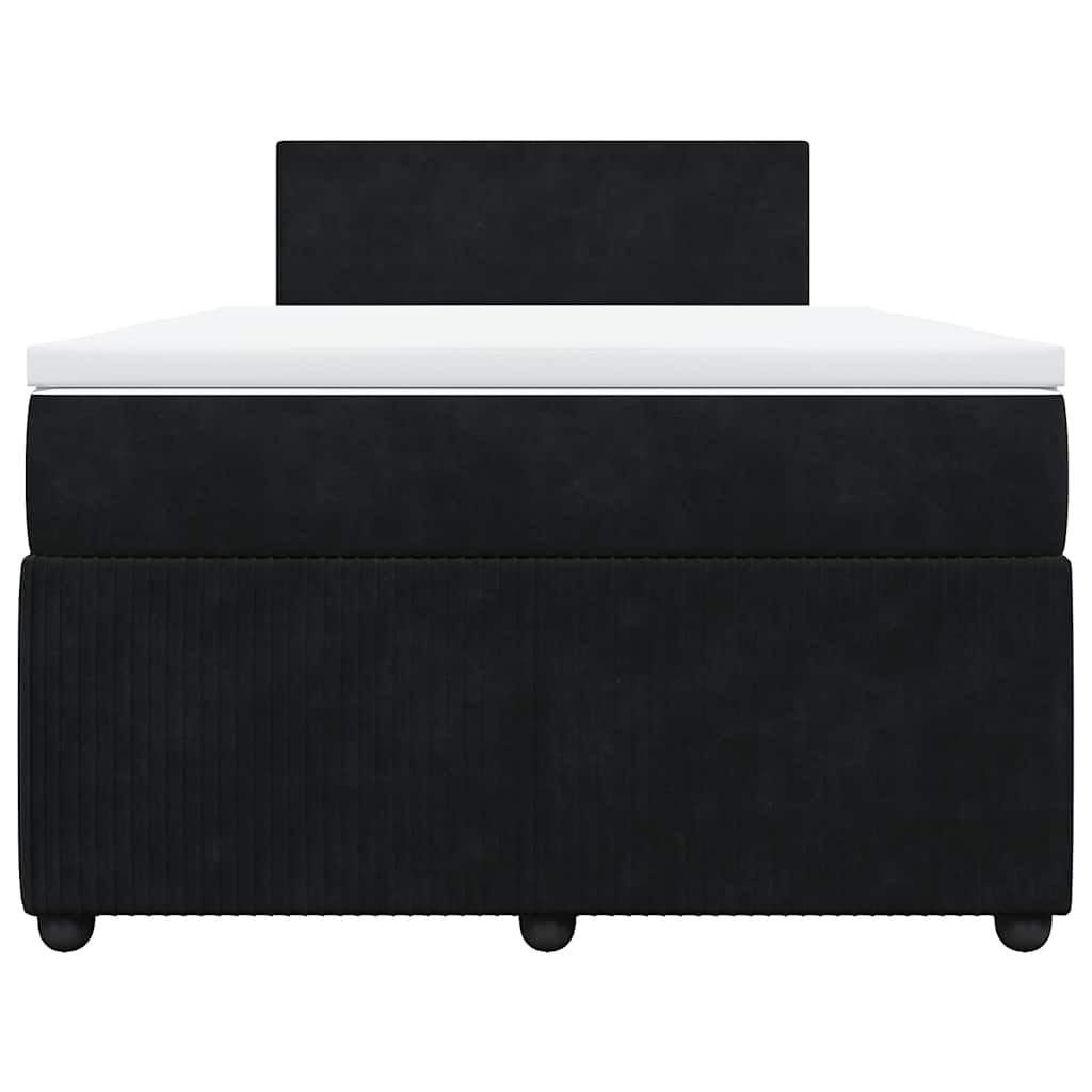 Κρεβάτι Boxspring με Στρώμα Μαύρο 120x190 εκ. Βελούδινο - Pakobazaar