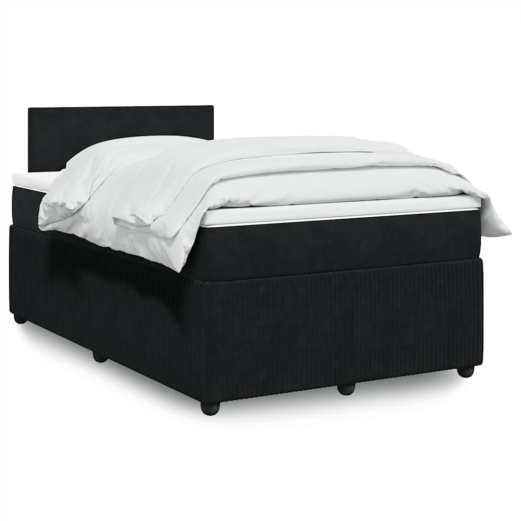 Κρεβάτι Boxspring με Στρώμα Μαύρο 120x190 εκ. Βελούδινο - Pakobazaar