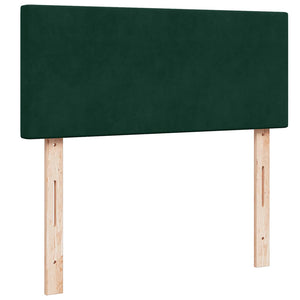 Κρεβάτι Boxspring με Στρώμα Σκούρο Πράσινο 120x190εκ. Βελούδινο - Pakobazaar