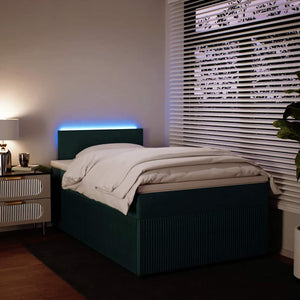 Κρεβάτι Boxspring με Στρώμα Σκούρο Πράσινο 120x190εκ. Βελούδινο - Pakobazaar