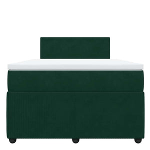 Κρεβάτι Boxspring με Στρώμα Σκούρο Πράσινο 120x190εκ. Βελούδινο - Pakobazaar