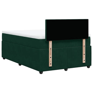 Κρεβάτι Boxspring με Στρώμα Σκούρο Πράσινο 120x190εκ. Βελούδινο - Pakobazaar