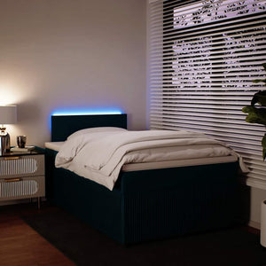 Κρεβάτι Boxspring με Στρώμα Μπλε 120x190 εκ. Βελούδινο