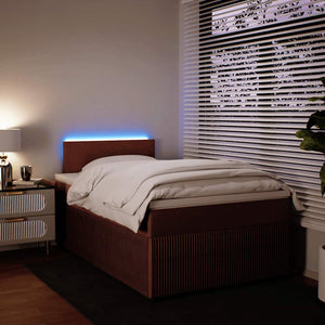 Κρεβάτι Boxspring με Στρώμα Ροζ 120x190 εκ. Βελούδινο - Pakobazaar