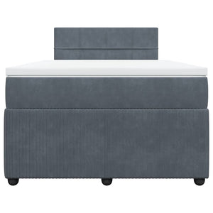 Κρεβάτι Boxspring με Στρώμα Σκούρο Γκρι 120x190 εκ. Βελούδινο