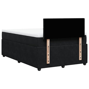 Κρεβάτι Boxspring με Στρώμα Μαύρο 120x190 εκ. Βελούδινο - Pakobazaar