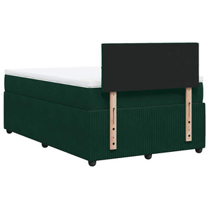Κρεβάτι Boxspring με Στρώμα Σκούρο Πράσινο 120x190εκ. Βελούδινο - Pakobazaar