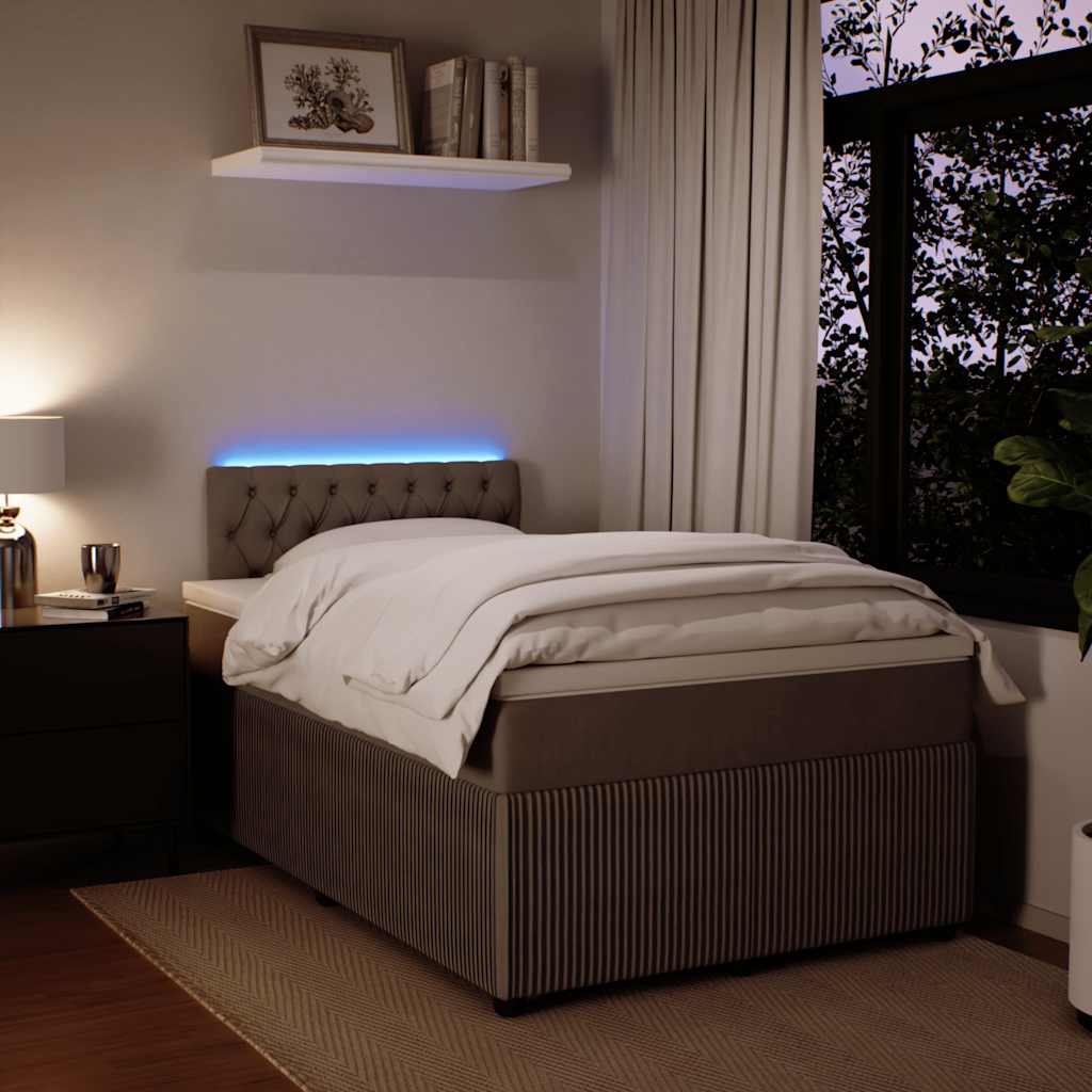 Κρεβάτι Boxspring με Στρώμα Ανοιχτό Γκρι 120x190 εκ. Βελούδινο - Pakobazaar