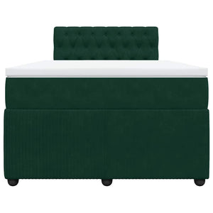 Κρεβάτι Boxspring με Στρώμα Σκούρο Πράσινο 120x190εκ. Βελούδινο - Pakobazaar