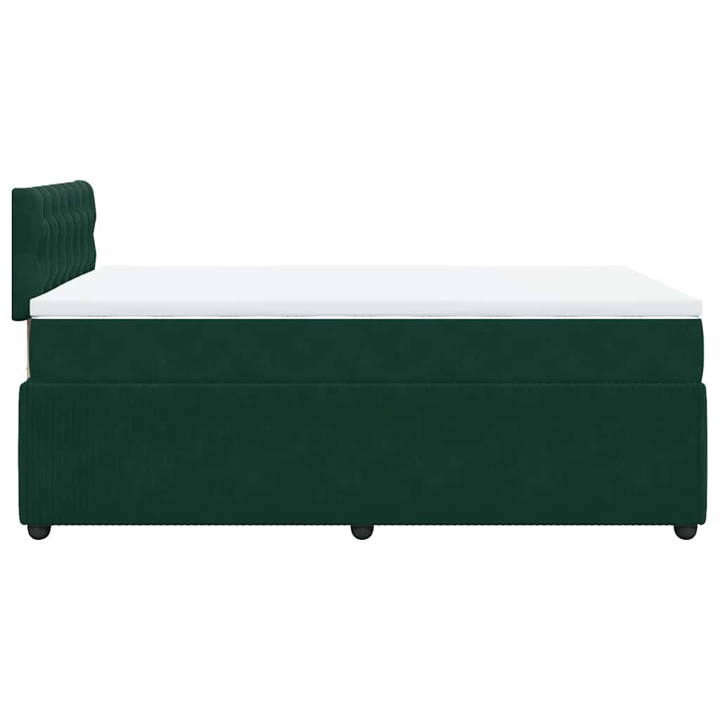 Κρεβάτι Boxspring με Στρώμα Σκούρο Πράσινο 120x190εκ. Βελούδινο - Pakobazaar