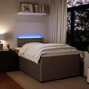 Κρεβάτι Boxspring με Στρώμα Ανοιχτό Γκρι 120x190 εκ. Βελούδινο - Pakobazaar