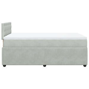 Κρεβάτι Boxspring με Στρώμα Ανοιχτό Γκρι 120x190 εκ. Βελούδινο - Pakobazaar