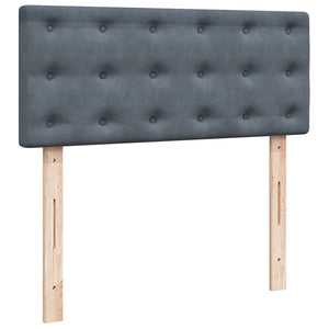 Κρεβάτι Boxspring με Στρώμα Σκούρο Γκρι 120x190 εκ. Βελούδινο