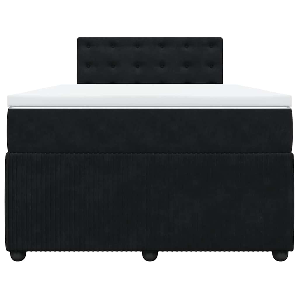 Κρεβάτι Boxspring με Στρώμα Μαύρο 120x190 εκ. Βελούδινο - Pakobazaar