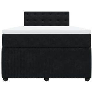 Κρεβάτι Boxspring με Στρώμα Μαύρο 120x190 εκ. Βελούδινο - Pakobazaar