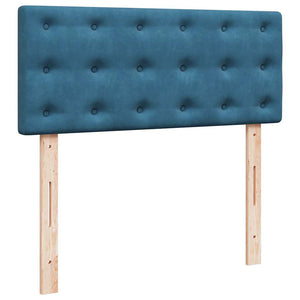 Κρεβάτι Boxspring με Στρώμα Μπλε 120x190 εκ. Βελούδινο