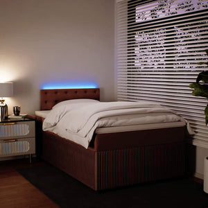 Κρεβάτι Boxspring με Στρώμα Ροζ 120x190 εκ. Βελούδινο - Pakobazaar