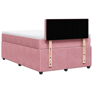 Κρεβάτι Boxspring με Στρώμα Ροζ 120x190 εκ. Βελούδινο - Pakobazaar