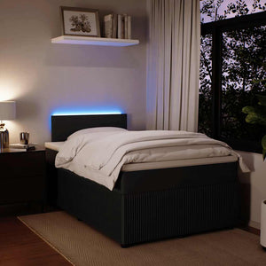 Κρεβάτι Boxspring με Στρώμα Μαύρο 120 x 200 εκ. Βελούδινο