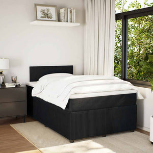Κρεβάτι Boxspring με Στρώμα Μαύρο 120 x 200 εκ. Βελούδινο