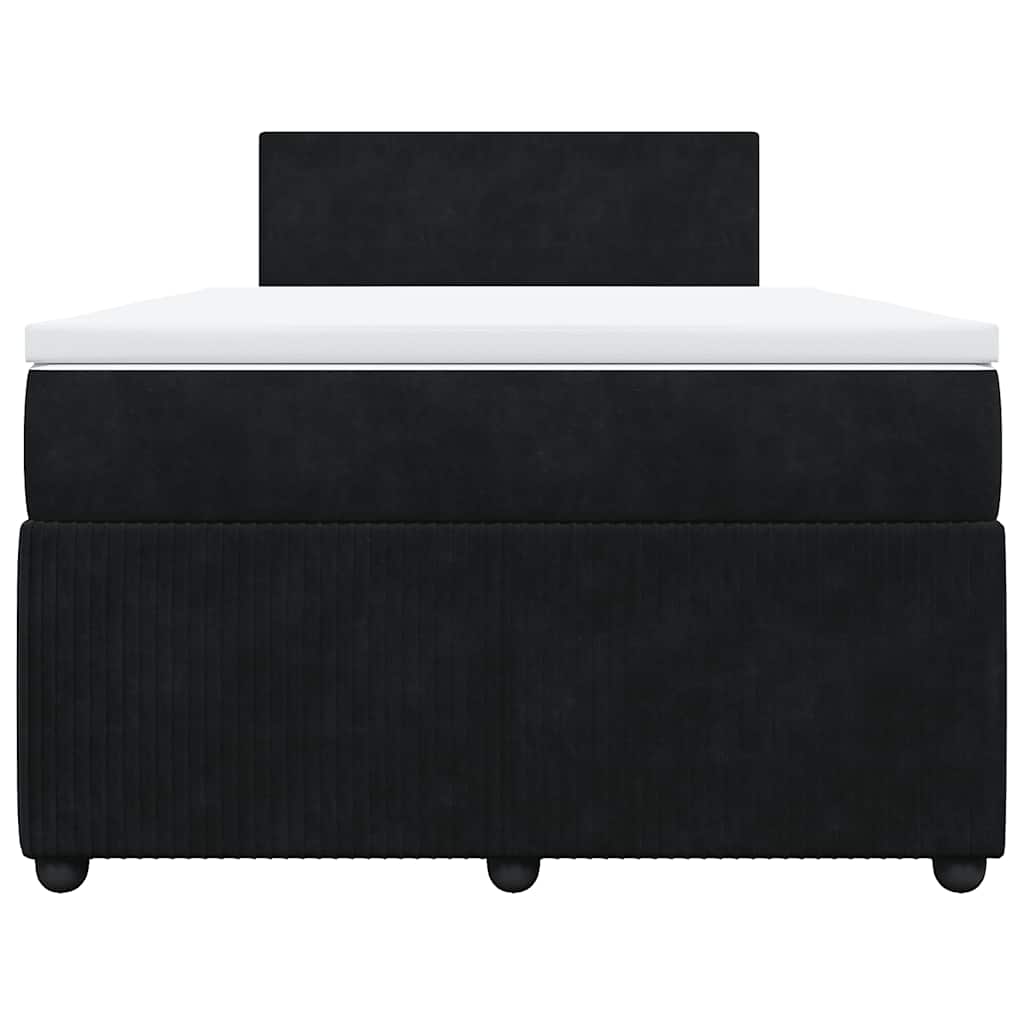 Κρεβάτι Boxspring με Στρώμα Μαύρο 120 x 200 εκ. Βελούδινο