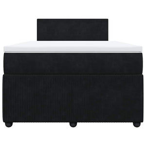 Κρεβάτι Boxspring με Στρώμα Μαύρο 120 x 200 εκ. Βελούδινο