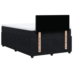Κρεβάτι Boxspring με Στρώμα Μαύρο 120 x 200 εκ. Βελούδινο