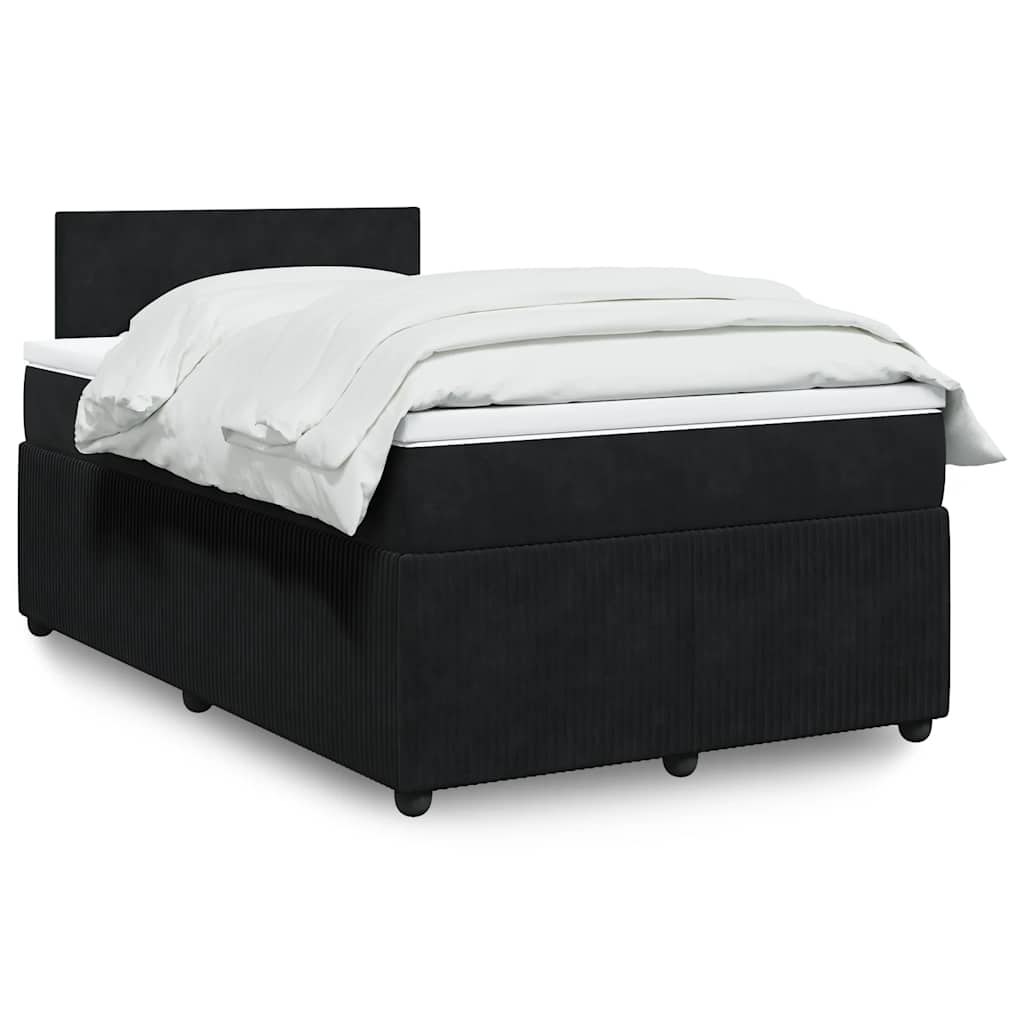 Κρεβάτι Boxspring με Στρώμα Μαύρο 120 x 200 εκ. Βελούδινο