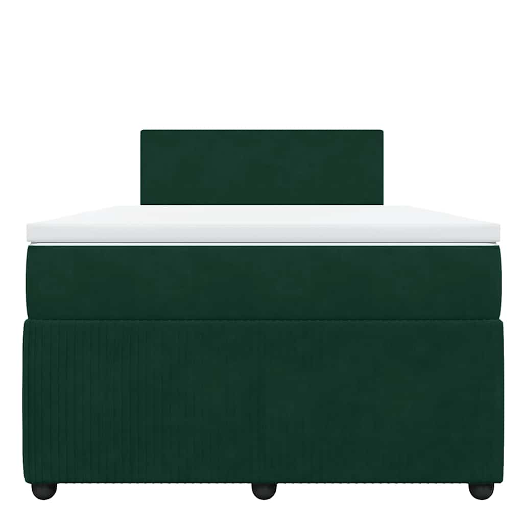 Κρεβάτι Boxspring με Στρώμα Σκούρο Πράσινο 120x200εκ. Βελούδινο - Pakobazaar