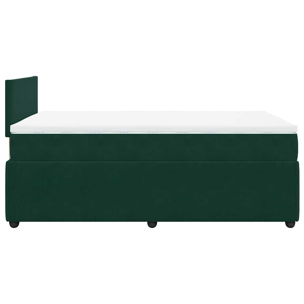 Κρεβάτι Boxspring με Στρώμα Σκούρο Πράσινο 120x200εκ. Βελούδινο - Pakobazaar