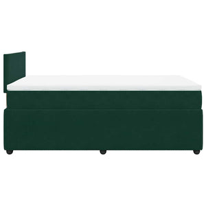 Κρεβάτι Boxspring με Στρώμα Σκούρο Πράσινο 120x200εκ. Βελούδινο - Pakobazaar