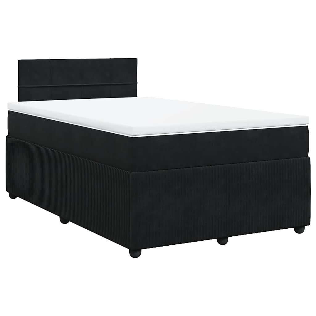 Κρεβάτι Boxspring με Στρώμα Μαύρο 120 x 200 εκ. Βελούδινο
