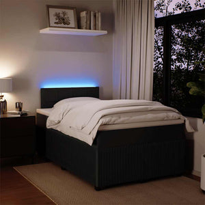 Κρεβάτι Boxspring με Στρώμα Μαύρο 120 x 200 εκ. Βελούδινο