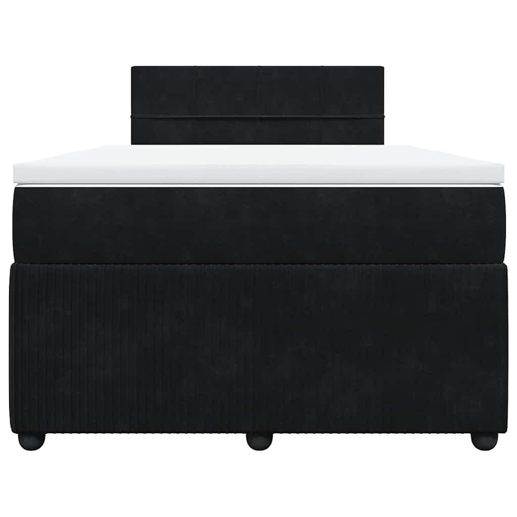 Κρεβάτι Boxspring με Στρώμα Μαύρο 120 x 200 εκ. Βελούδινο